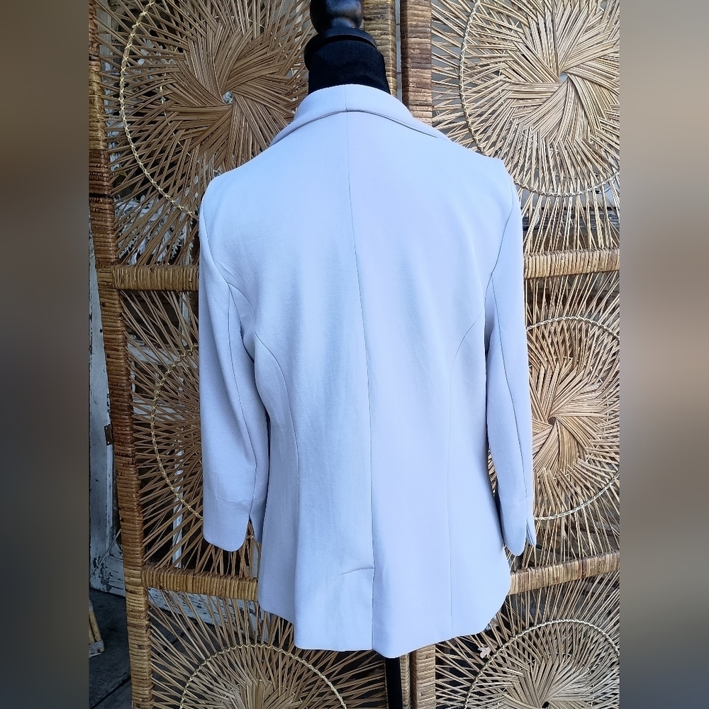 NWT Skies Are Blue Elegant Blue Gray Women's Blazer With Floral Lining_Med - Picture 5 of 7